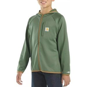 Kids Carhartt Force Long Sleeve Full Zip Sweatshirt in Cilantro Green size 14-16
